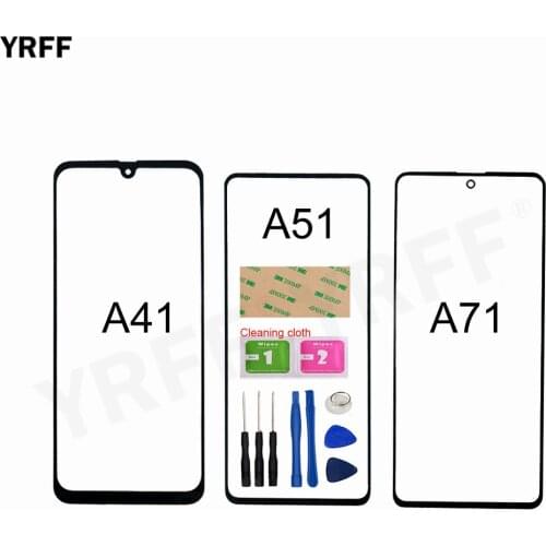 For Samsung Galaxy A71 A51 A41 Front Glass Panel (No touch Screen) Outer Glass Cover Assembly Parts