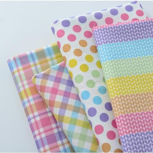 Rainbow Dot Lattice Geometric patterns Cotton Fabric Patchwork Sewing Quilting Fabrics Needlework For Tissue DIY Cloth Sewing