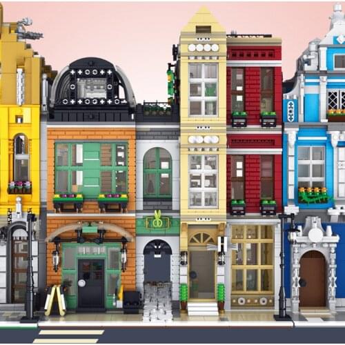 In Stock MOC Creator Expert Shoes Shop Bricks City Street View Series Model Kit Building Blocks Kids Toys Compatible With 10182