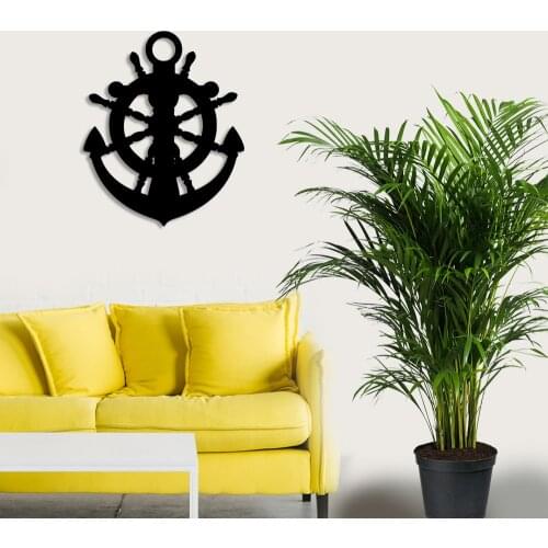 Marine Ship Rudder and Sea Anchor Wall Room Home Accessory Wooden Table 41x50cm