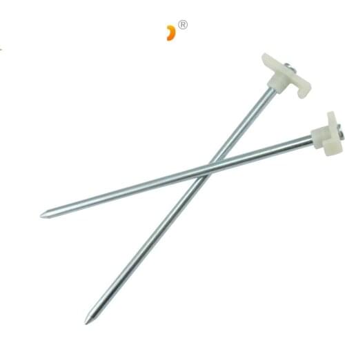 Outdoor camping strengthen thick beach T-shaped hook plastic head nail 25cm rope buckle Steel tent peg hooks hike pin building