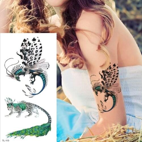 Temporary tattoos dragonfly tatoo cartoon animals tattoo phoenix fake tatoo angel fox eagle horse tattoo sticker women body art