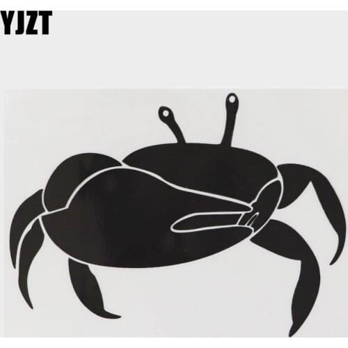 YJZT 14.3CM×10.6CM Marine Animals Vinyl Crab Car Stickers Decal Black/Silver 13D-1281