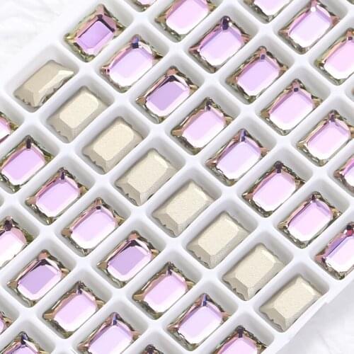 Swarovsky Mirror Series Rectangle Rhinestones 5x8mm Flatback Nail Stones Glue On Nails Glass Strass Crystals DIY Accessories