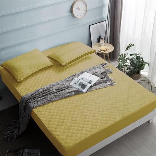 Jacquard Waterproof Mattress Pad Thickened Fabric Bed Bugs Cover White Bed Red Yellow Sheet Fitted Purple Mattress Protection