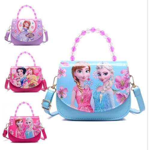 Hot Sale Cartoon Elsa Princess Pattern Print Women Handbag Lovely Shoulder Bag Girls Snow Queen Shoulder bags for girls