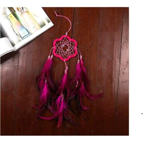 1PC 3 Colors Plum Dreamcatcher Wind Chimes Indian Style Pearl Feather Pendant Dream Catcher Gift MJ 004