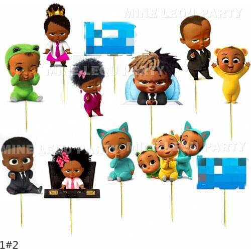12pcs/lot Black man Africa baby CupCake Topper kids Birthday Party decoration Supplies baby shower