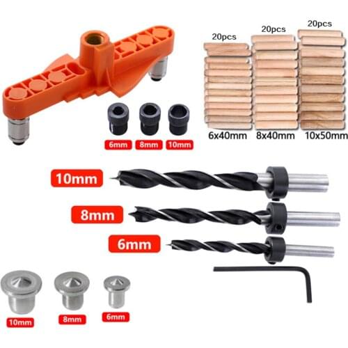 2-In-1 Portable 6/8/10mm Woodworking Drilling Punching Locator Hole Jig Tool Self-Centering Scriber Puncher Diy Woodwork Tool