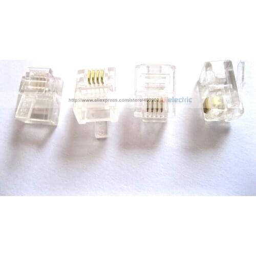 200 Pcs RJ11 6P4C Modular Plug Telephone Connector