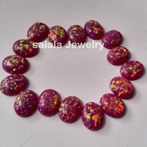 50pcs/lot Free Shipping 10x12mm Oval Fire Opal, Synthetic Oval Cabochon Fire Opal Stone