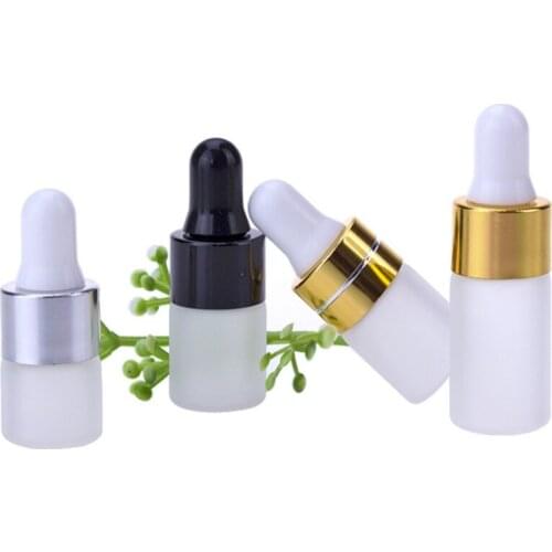 5000pcs 1ml 2ml 3ml Matte transparent Liquid Dropping Bottle Refillable Esstenial Oil Glass Bottle with Glass Eye Dropper