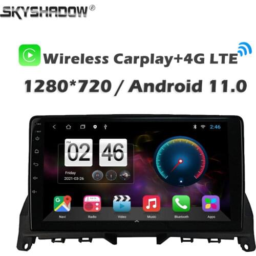 6GB+128GB Wireless Carplay DSP Android 10.0 Car DVD Player GPS WIFI BT 5.0 Radio For Mercedes Benz C-Class W204 S204 2008 - 2011