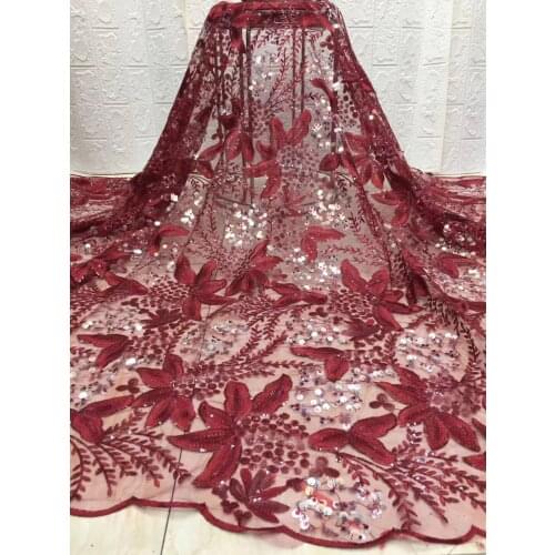 French mesh lace fabric with sequins Nigeria 2020 high-quality lace African lace fabric for wedding sewing D4139