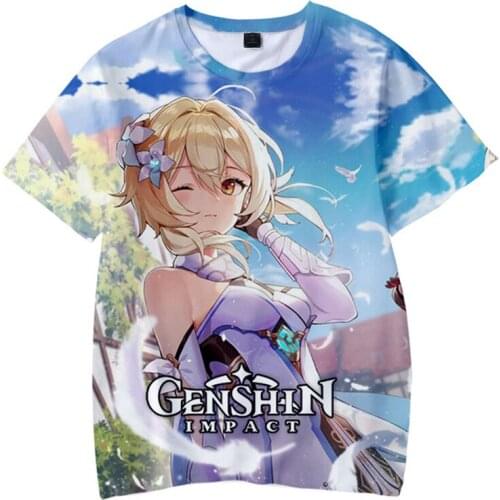 New Anime Game T-Shirt Genshin Impact 3D Streetwear Tee Boys/girls T Shirt Harajuku Kids Tops Genshin Impact Clothes