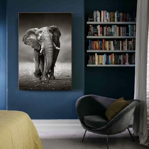 GOODECOR Abstract Animal Mural Art Elephant Poster Poster Living Room Bedroom Decorative Art Wall Picture Art No Frame