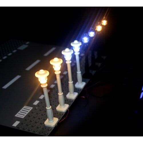 City Street Light Building Blocks LED Lamps 7 Ports LED USB Light-Emitting Classic Brick Compatible All Brands Mini Model Light