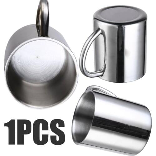 1pc Portable Student Water Cup Stainless Steel Double Wall Mug Travel Coffee Tea Cup New For Household Drinkware