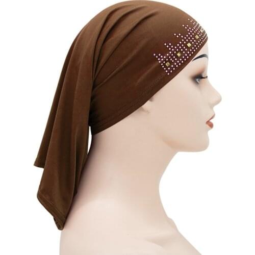 Fashion Milk Silk Muslim Hijab Inner Hijabs Muslim Hijab Scarf Arab Turban Solid Color Turbans For Women Headscarf Head Scarves