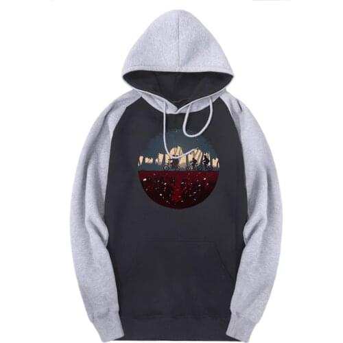 Stranger Things Hooded Man Raglan Sweatshirts New Arrival Tracksuits Fleece Streetwear Hoodies Male Black Breathable Hoody Homme