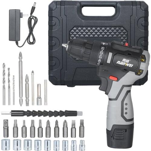 Brushless Lithium Electric Drill Set Two-speed Rechargeable Drill Electric Hand Drill Portable Drill with Socket Screw Bits