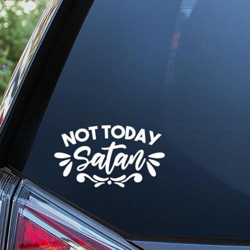 Black/Sliver Not Today Satan Car Rear Glass Decor Sticker Art Wall Decor Wallpapes Car Body Decoration Stickers S246
