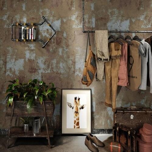 PVC Wallpaper 3D Retro Mottled Clothes Shop Barber Shop Bar Cafe Cement Wall Paper Rolls For Walls 3 D Waterproof Wall Coverings
