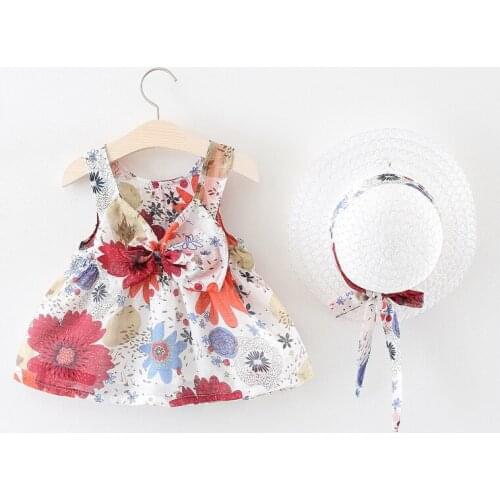 2021 New Fashion Summer Girl Dresses Children Clothes With Big Bow Newborn Kid Dress Sweet Flowers Baby Girl Princess Dress Hot