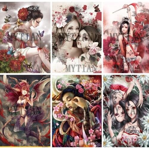 New arrival 5D DIY Diamond Painting flowers full square/round drill Cross Stitch girl Anime Embroidery rhinestones Wall Sticker