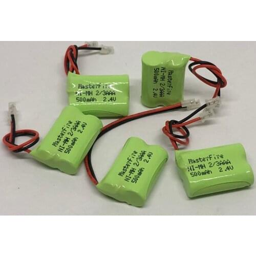 MasterFire Original Ni-MH 2/3AAA 2.4V 500mAh 2/3 AAA Rechargeable NiMH Battery Pack With Plugs For RC Toys Cordless Phone