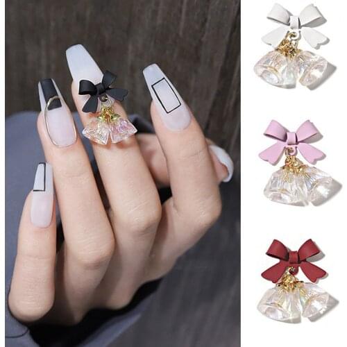 Charms Shiny Luxury Delicate Bow Nail Decoration Nail Art Jewelry 3D Bownot Nail Rhinestones DIY Manicure Accessories