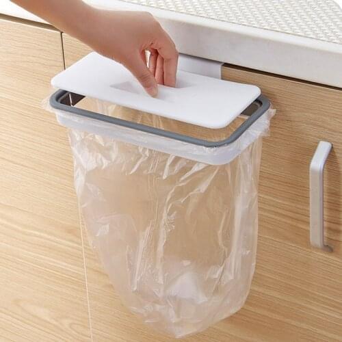 Portable Plastic Garbage Hanging Bag Kitchen Trash Storage Rack Bag Hook Scouring Pad Dry Shelf Holder Kitchen Organzier Shelves