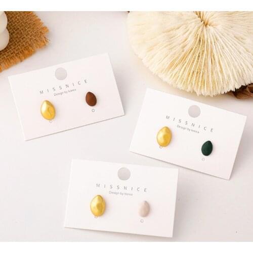 Korean Version of Simple and Compact Earrings Matte Geometrical Small Drop-shaped Asymmetrical Temperament Earrings Ear Jewelry