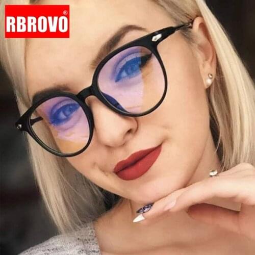 RBROVO 2021 Round Glasses Frame Women Retro Glasses Women Anti-blue Light Eyeglasses Women/Men Mirror Lentes De Lectura Mujer