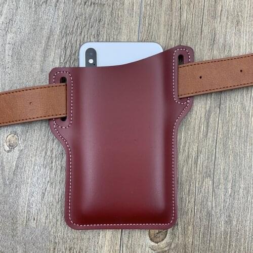 Luxury Imitation Leather Men Cellphone Loop Holster Case For Samsung Belt Waist Bag Props Purse Phone Wallet Purse Case For Ipho