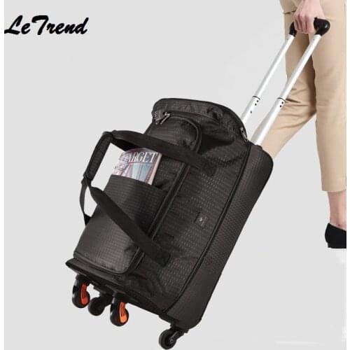 New Fashion 24 inch Waterproof Backpack Travel Bag Casters Trolley Carry On Wheels Women Multi-function Bag