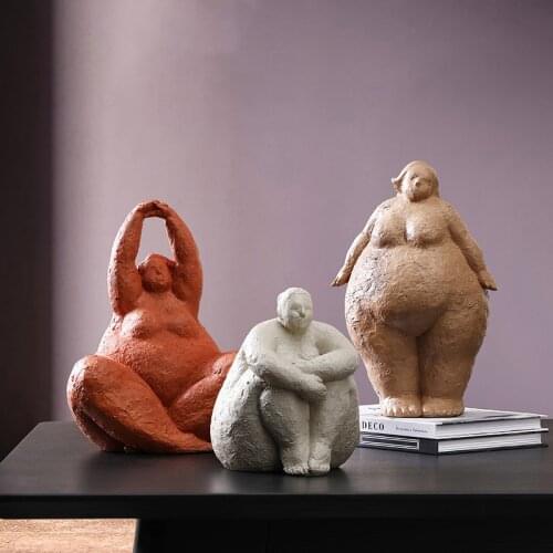 Nordic Fat Woman Abstract Character Artwork Decoration Creative Designer Home Craft Sculpture Decoration Knickknacks