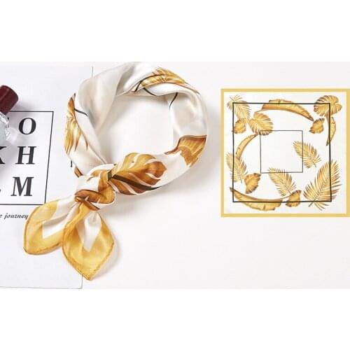 Wedding Square Scarf Hair Tie Band For Business Party Women Elegant Small Vintage Skinny Retro Head Neck Silk Satin Scarf