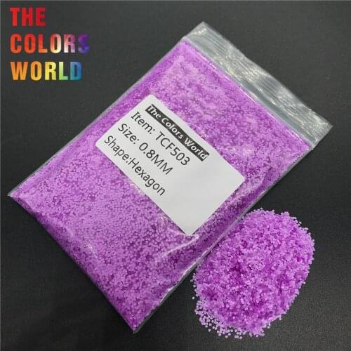 TCF503 Hexagon Shape Neon Matte Purple Color Solvent Resistant Nail Glitter Nail Art Decoration Makeup Body Glitter Handwork DIY