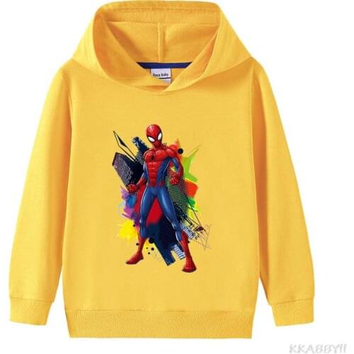 Disney Spider man Hoidies Long Sleeve Hoody Kids Girls Sports Sweatshirt Tops Coat Children Clothing