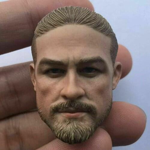 In Stock 1/6 Charlie Hunnam Head Sculpt PVC Male Head Carving Model Fit 12'inch Soldier Action Figure Body