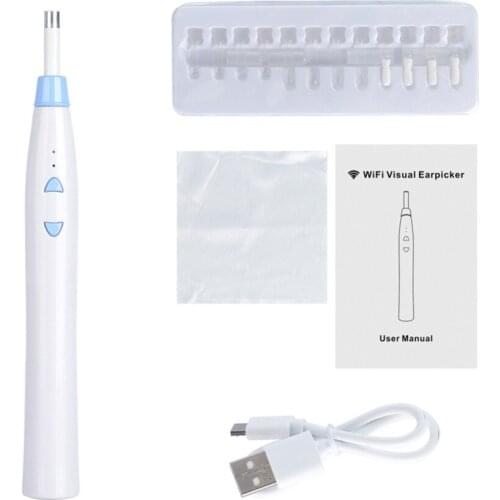 Wifi Ear Cleaning Endoscope 1.0MP HD Digital Ear Otoscope Inspection Camera with 6 LED Light