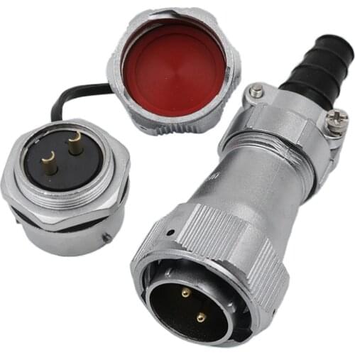 WY24 TI+KZ Waterproof Aviation Male Plug Female Socket Connector Outdoor LED Light M24 Industrial Electrical IP67 Power Adapter