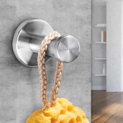 1Pc Brushed 304 Stainless Steel Bath Towel Single Super Heavy Duty Wall Mount Hooks Bathroom Hook Towel Holder
