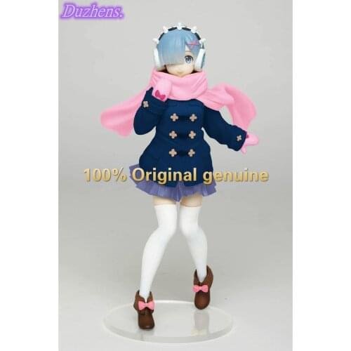 100% Original genuine Re:Zero kara Hajimeru Isekai Seikatsu REM Winter clothing PVC Action Figure Anime Figure Model Doll Gift