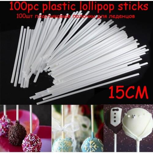 100pcs/Set Lollipop Sticks DIY Cake Plastic Lolly Candy Chocolate Modelling Dessert Cake Mould Stand Decorating Tools