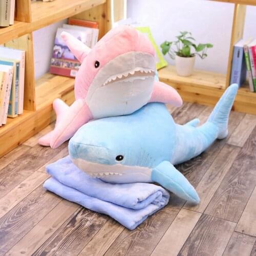 100cm Plush Toys Stuffed Toy Cute Big Shark Kids Doll Children Toys Boys Pillow Girls Animal Reading Cushion for Birthday Gifts