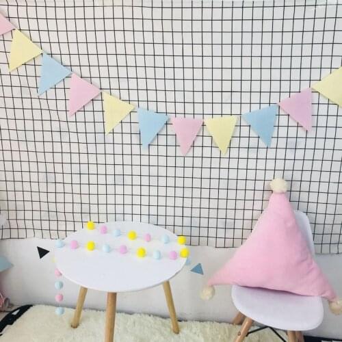 2.5m 12 Flags Bunting Banners Pennant Non-woven Garland Flags Baby Shower Wedding Party Pennants Hanging Garlands Decor Supplies