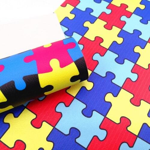 Free shipping 7.6*12inch cartoon line print synthetic leather fabric for DIY accessories BHY545