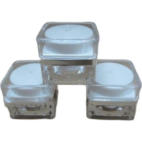 5G 5ML Acrylic Cream Jar, Cosmetics Eye Cream Skin Care Lotion Packing Container, White Blue And Gold Color, 50pcs/lot